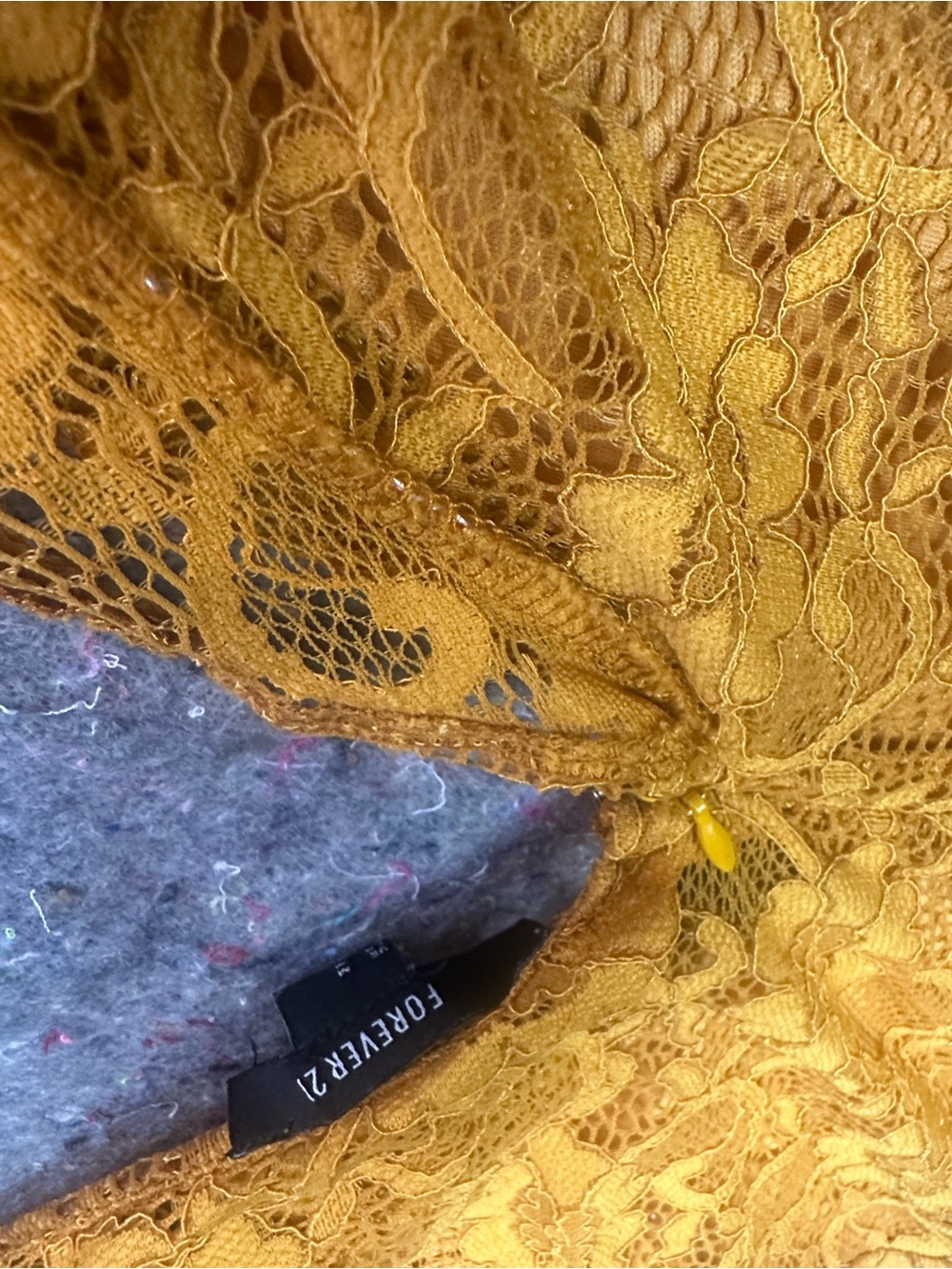 Forever 21 Mustard Yellow Lace Bralette